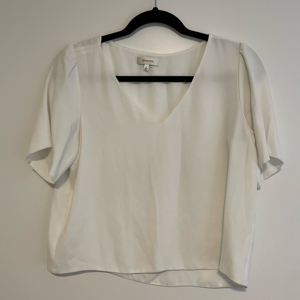 Babaton Aritzia short sleeve blouse